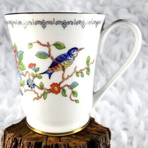 Aynsley Fine China Coffee Cup Pembroke Blue Bird & Flowers Vtg Bone China Teacup